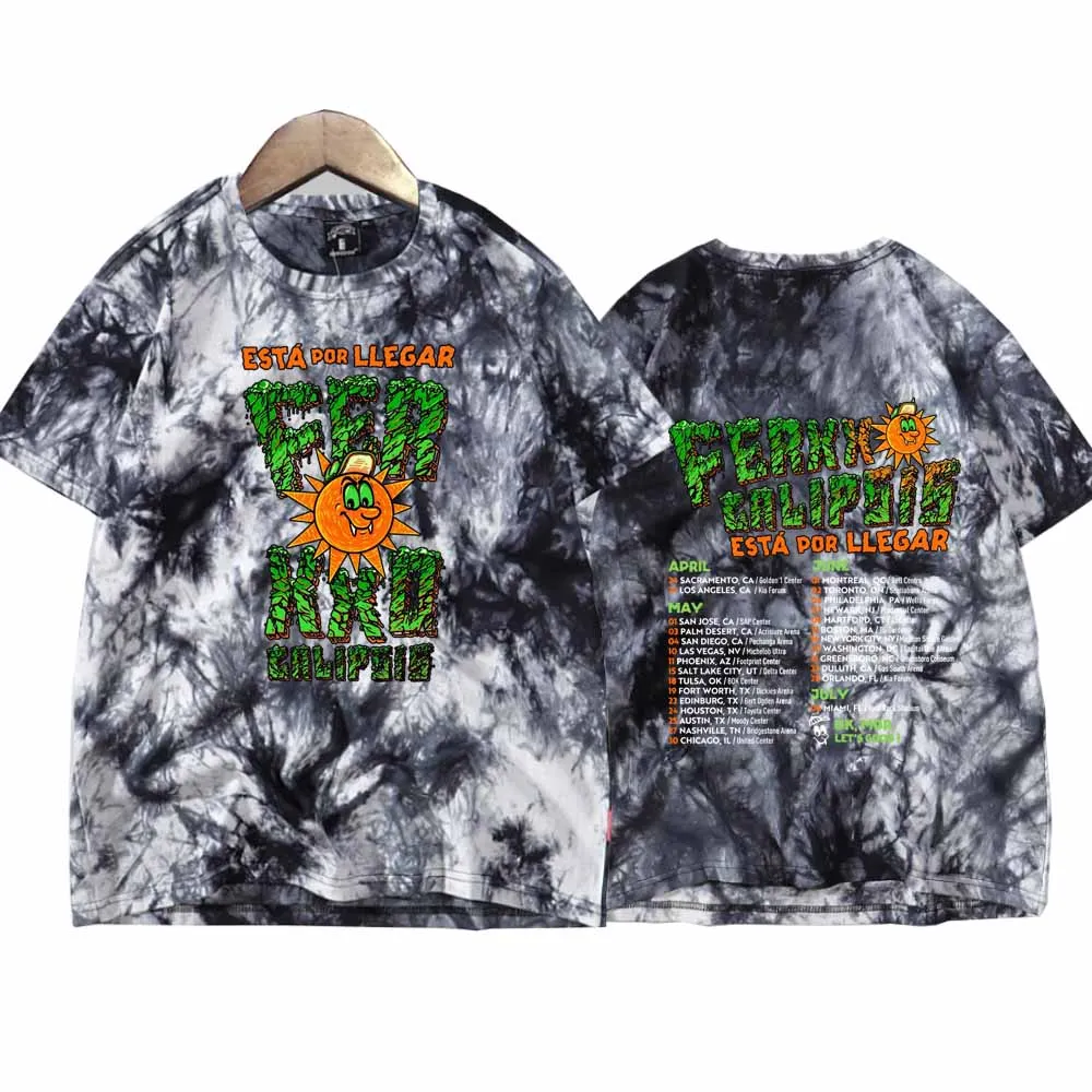 Feliz Cumpleanos Ferxxo Feid World Tour 2024  Tie Dye Shirts  Unisex Round Neck Short Sleeve Tee