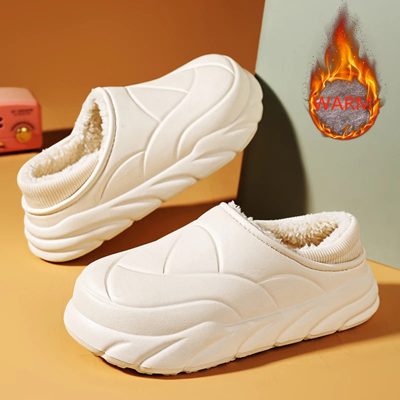 

Зимние теплые меховые тапочки для женщин, непромокаемая нескользящая мягкая женская обувь, удобные домашние плюшевые мужские тапочки на плоском каблуке для спальни