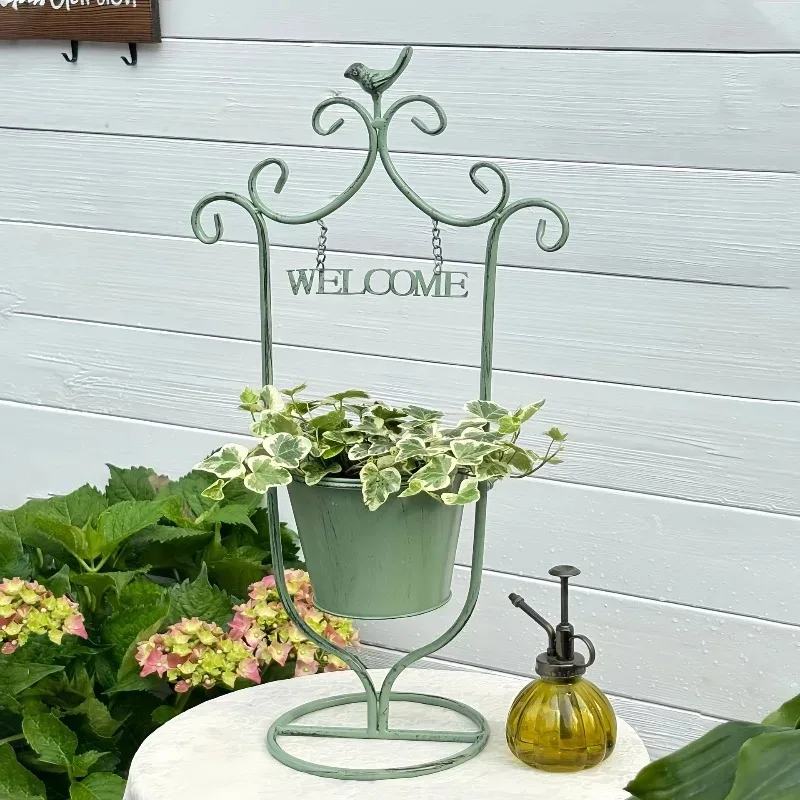Minimalist Painted Flower Pot Outdoor Courtyard Garden Balcony Hanging Orchid Pot Creative Decorative Home Pot Wrought Iron