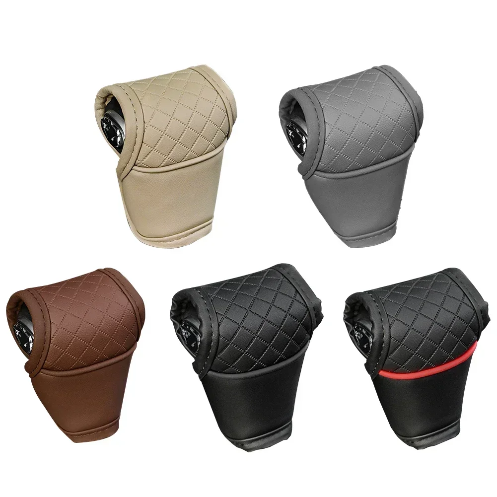 Universal Car Gear Shift Cover PU Leather Shift Lever Cover Gearbox Shifter Knob Protector Automobiles Interior Accessories