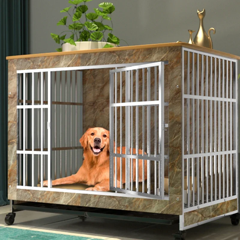 Animal Wood Dog Cage Stainless Steel Material Strong and Heavy Duty Feeding Dog Cage