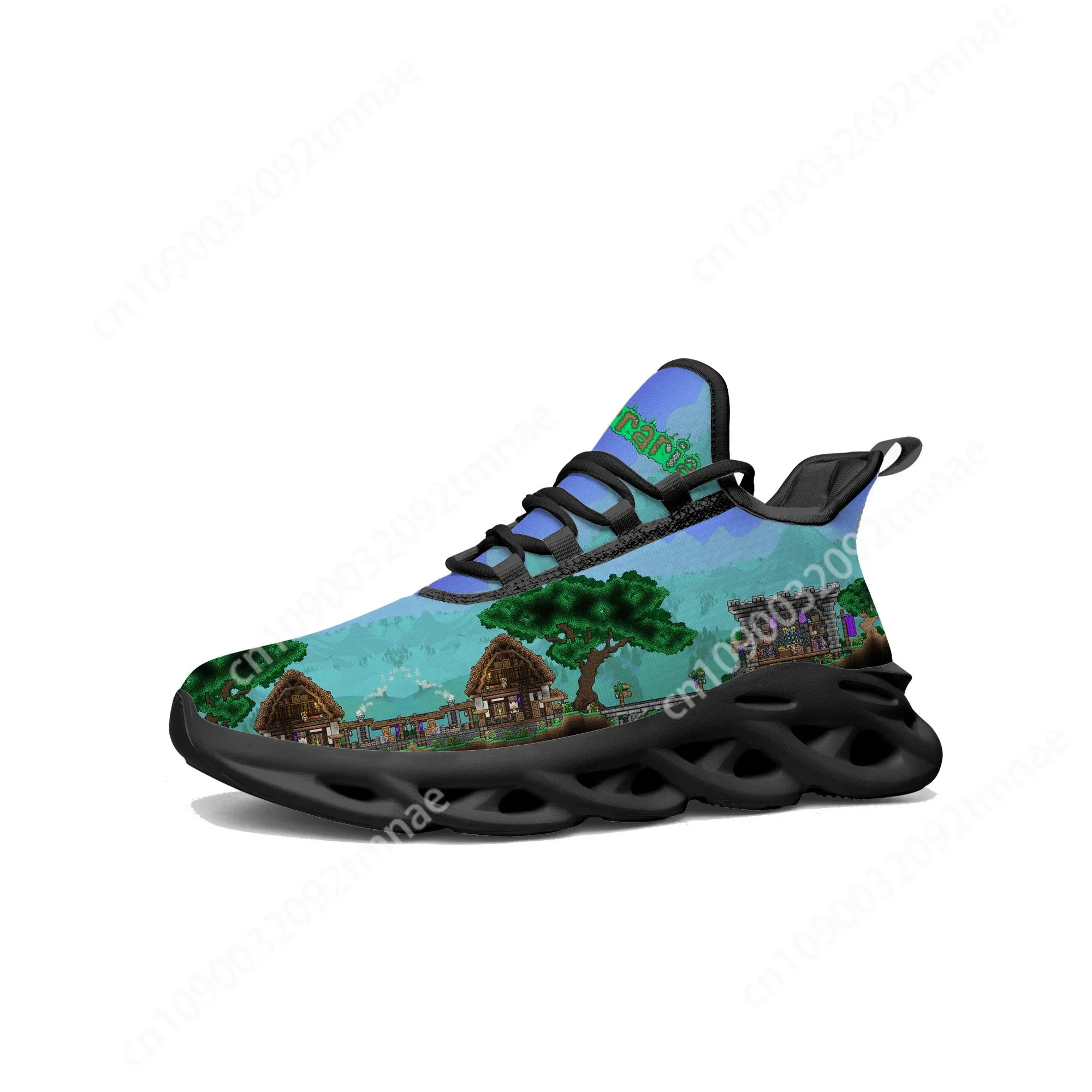 

Terraria Flats Sneakers Cartoon Game Mens Womens Teenager Sports Running Shoes High Custom Fashion Tailor Made Lace Up Shoes