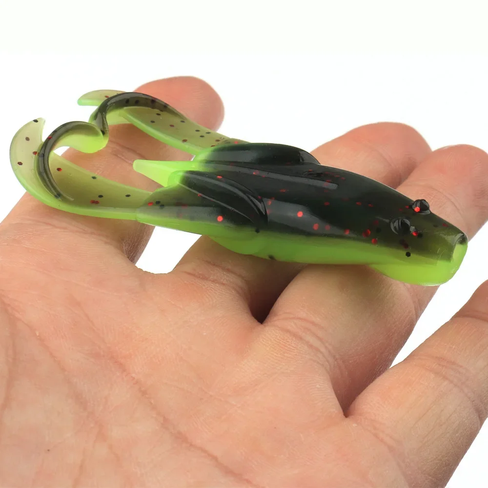 

JINGYU 75mmRing Bead Floating Frog Road Trout Bass Lure soft Silicone Swimbait Jigging Wobblers for Pike Artifical Rubber Bait