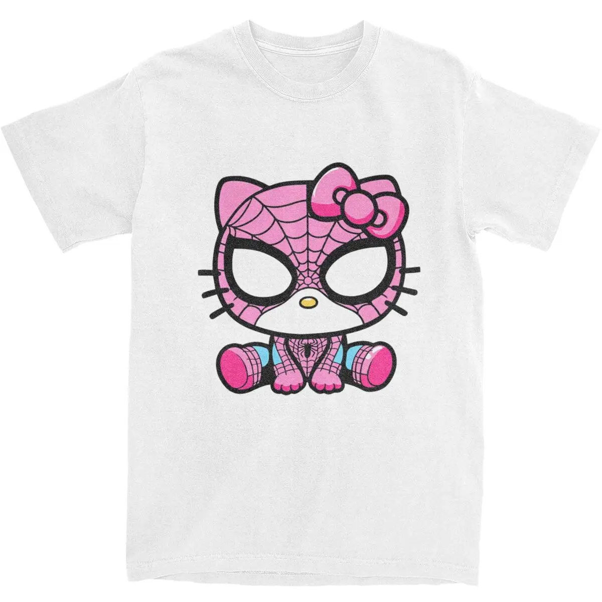 Oversized T Shirt Sanrio Hello Kitty Cartoon Spiderman Cotton T Shirts Hipster Tshirt for Men\'s Summer Awesome Short Sleeve Tees