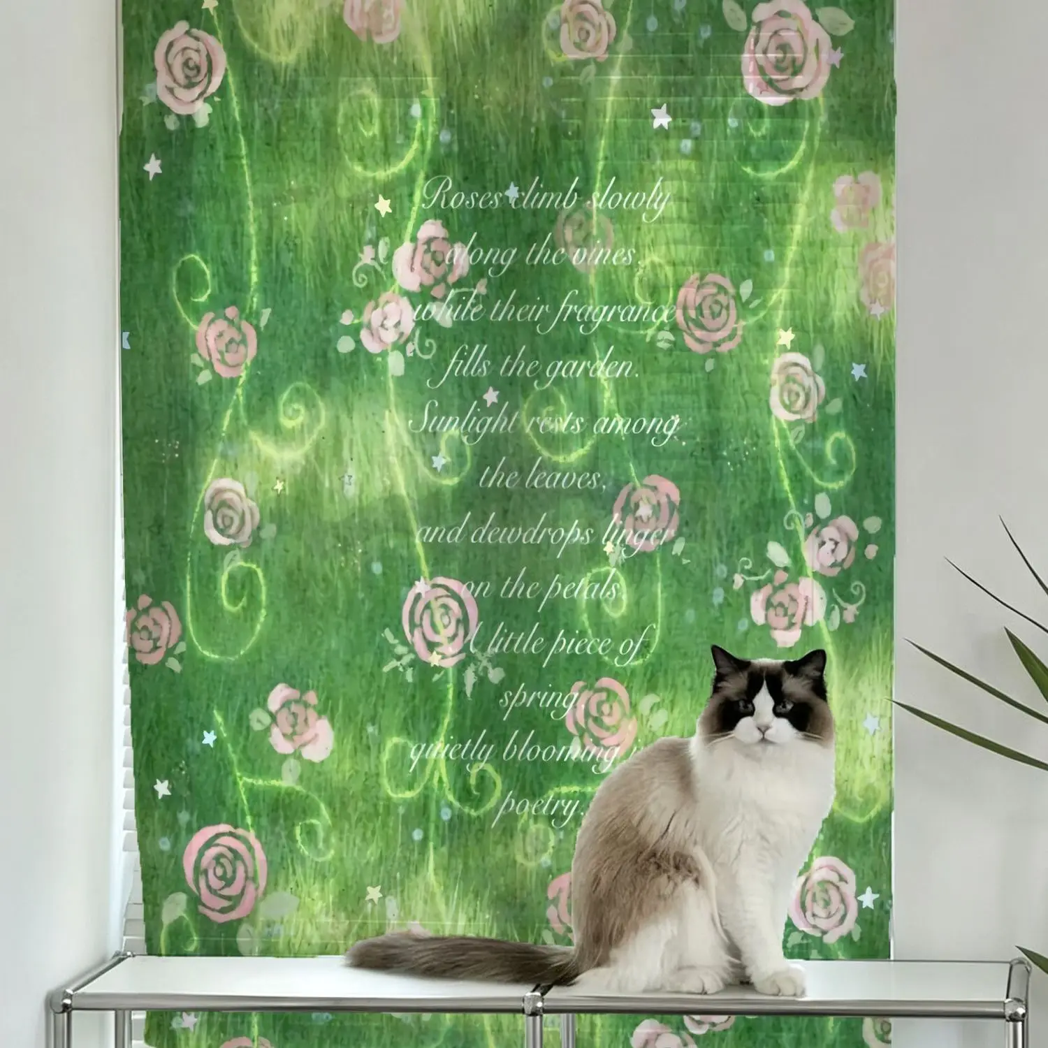 INS Style Music Note Cat Tapestry Cute Hippie Print Boho Wall Hanging Aesthetic Bedroom Living Room Wall Decor