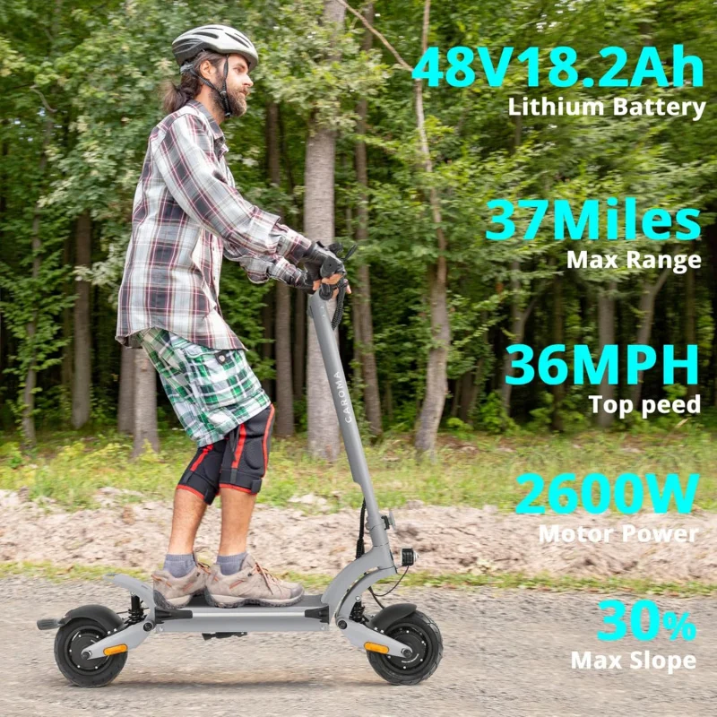 Caroma Anti-theft, 36 MPH ; 37 Miles Range, NFC Safety Lock, 2600W Fast Folding Electric Scooter for Aduls, 8.5