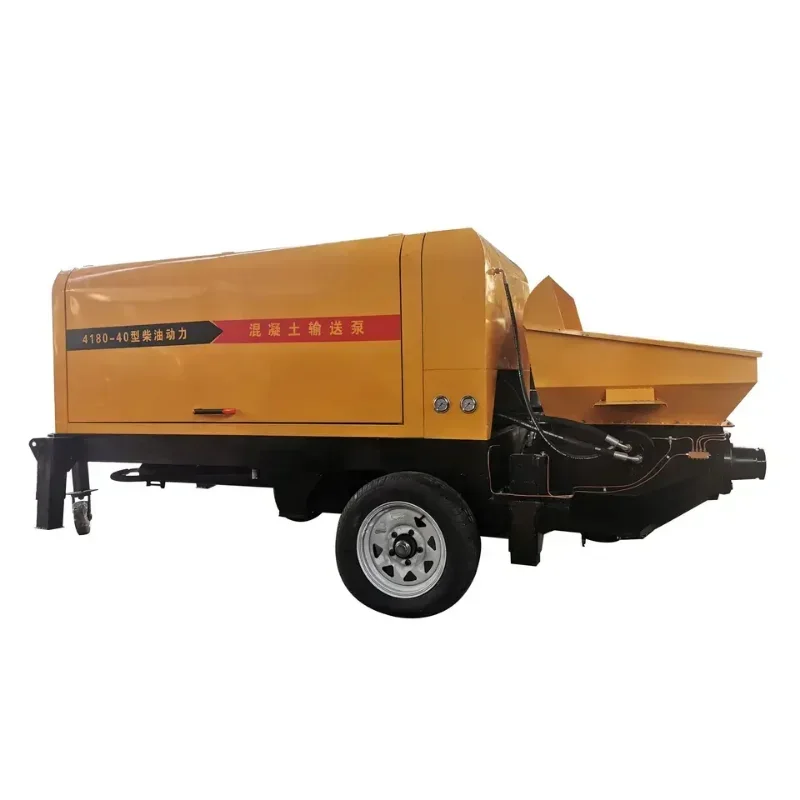 YG Trailer Mounted Electric Motor Mobile Concrete Pump Building Construction Machinery CE Concrete Mixer Pump Equipment for Sale