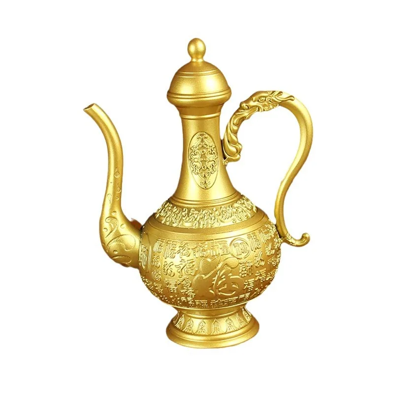 

Brass wine jug, home dining table pure copper ornament, decorative metal craftsmanship