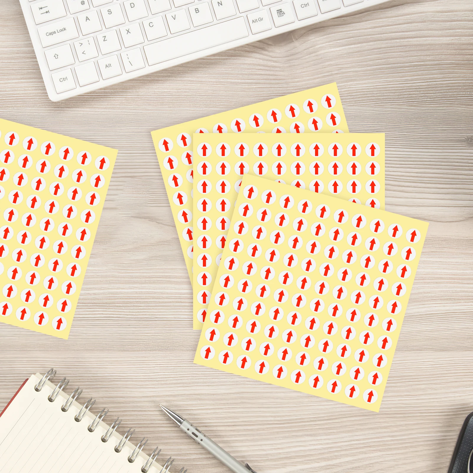 

6400pcs Colorful Labels Circle Stickers Defect Indicator Bright Red Arrow Removable Adhesive Factory Office Home Use