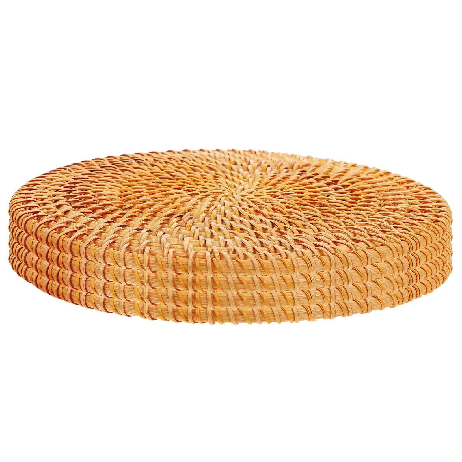 

4Pcs Woven Rattan Placemat Heat Resistant Pot Holder Boho Round Coasters Rustic Dining Table Decor Kitchen Hot Pan Mat