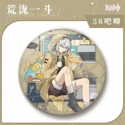 Games Badges Laser Tinplate Pins Xiao Venti Arataki Itto Shikanoin Heizou Wanderer Kabukimono Brooches Anime Surroundings