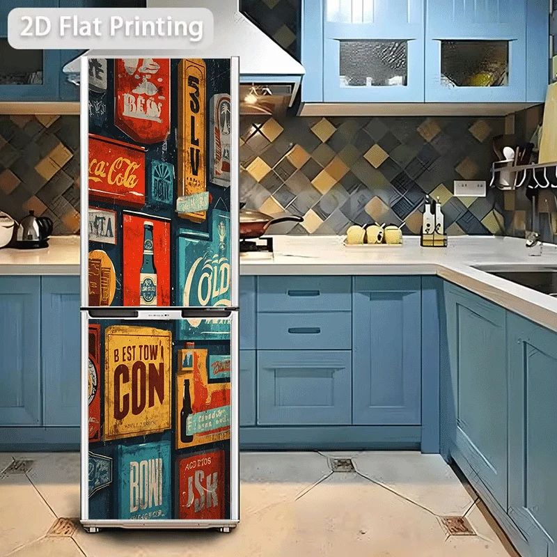 Refrigerator Sticker Refrigerator Dishwasher Sticker Vintage Sign Wall Old Alley Vintage Sign Collection Old Shop Sign Collect