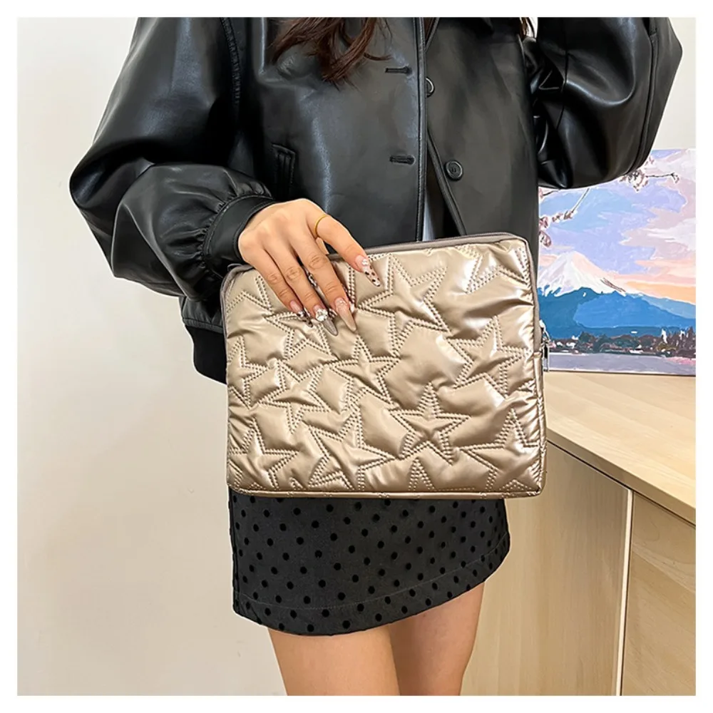 

New Solid Color Laptop Case Star-Shaped Protective Tablet Case Lightweight Pleats Design Laptop Sleeve Travel
