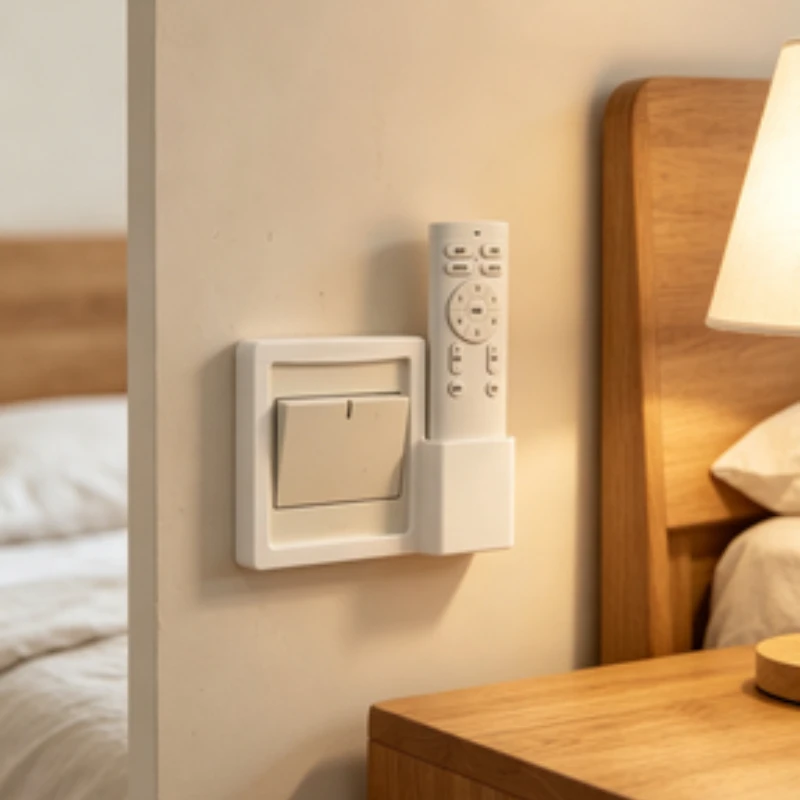 Adhesive Wall Mount Remote Control Holder，beside Switch Panel Organizer for TV Air‑con Remotes，Home Wall Storage Accessories