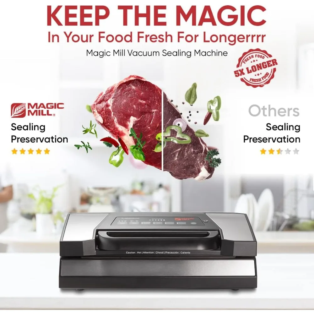 

Professional Vacuum Sealer Machine Pro with New Handle MVS-5181 for Food Bags, Marinate Bowls, and Meal Packing Cannister