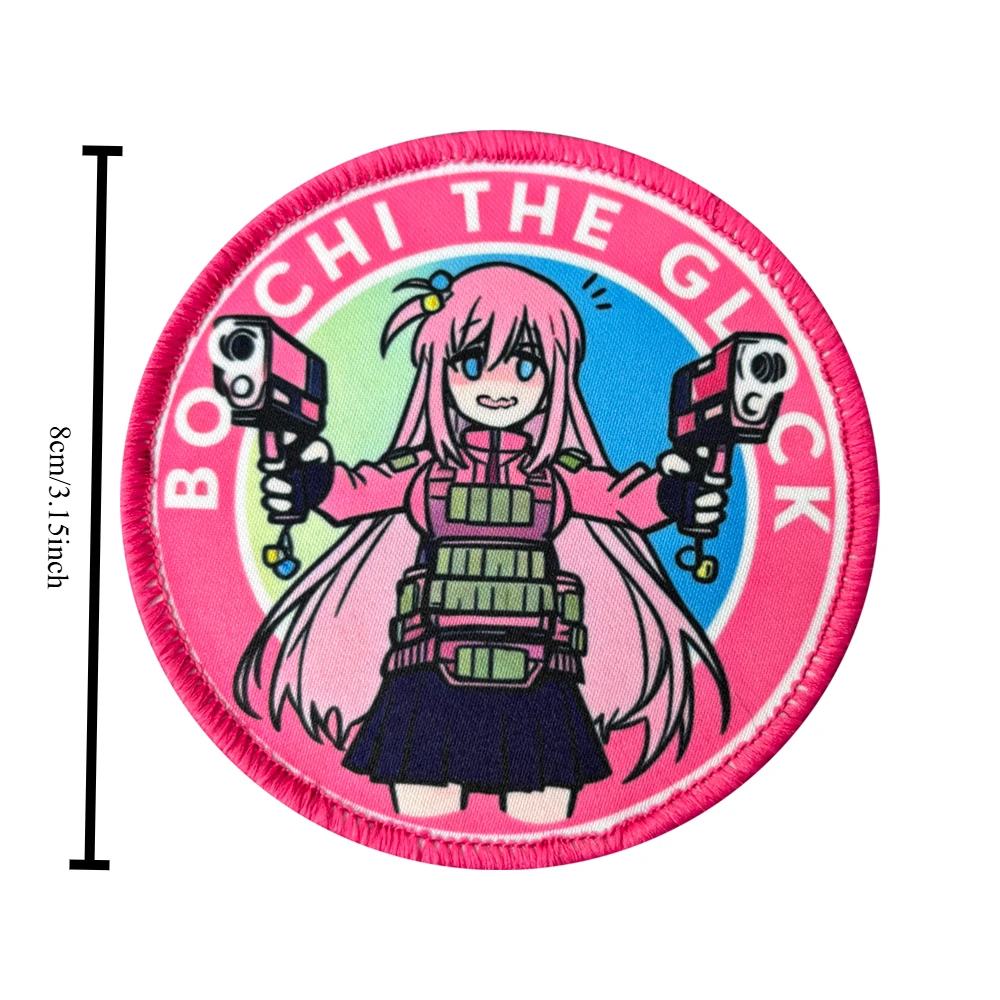 Parche táctico Bocchi moral anime rosa – velcro gancho y bucle - imagen 3