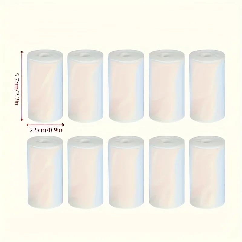10 Rolls 57mm White Thermal Paper HD Photo Paper Labels for Pocket Printers/instant camera, Photo/Study/Journal/Christmas Use