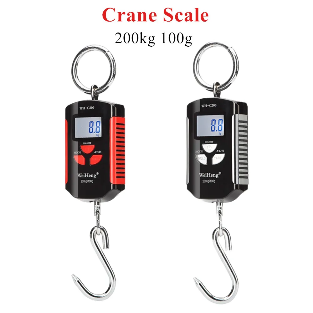 200kg 100g Hook Scale Electronic Luggage Scales Mini Weighting Steelyard Fishing Hanging Scale Kitchen Weight Device 40% OFF