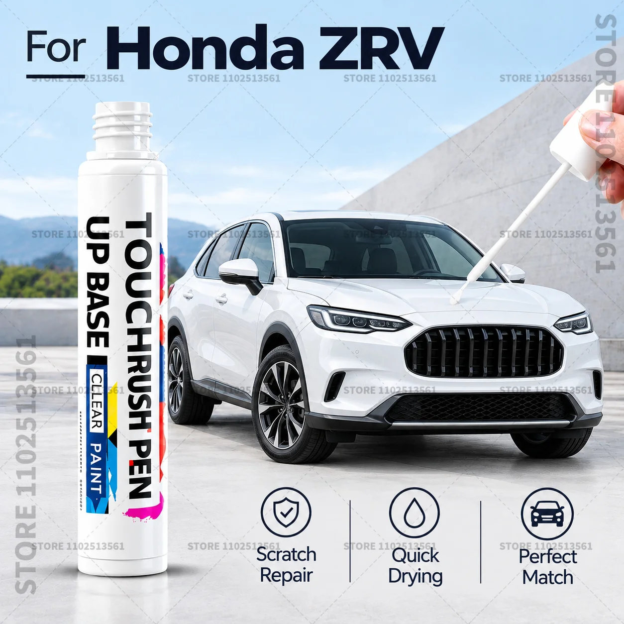 For Honda ZRV Black Automotive Touch Up Paint Pen Scratch Repair Marker for Car Body Bumper Door Paint Restoration Accessories