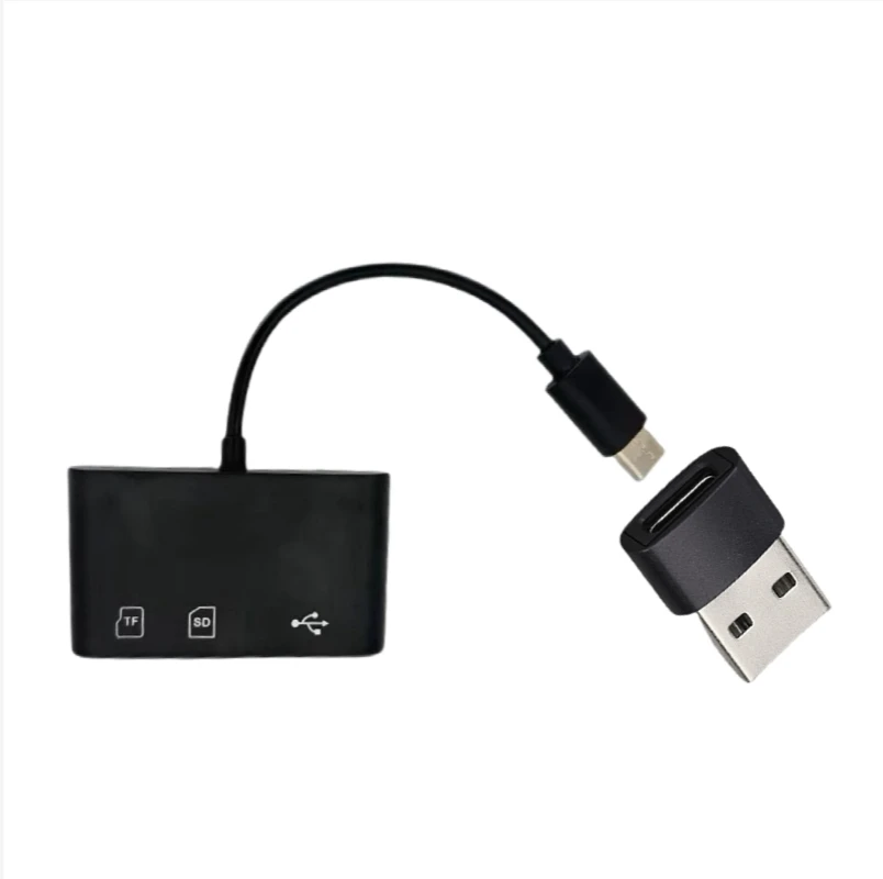 Type-C 3-in-1+Type-C to USB Card Reader Kit เครื่องอ่านการ์ดอเนกประสงค์ เหมาะสําหรับการอ่านและข้อมูลที่มีความเร็วสูง
