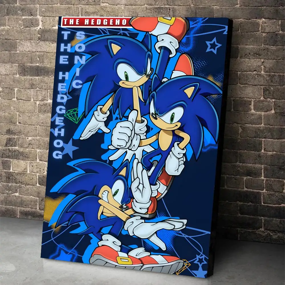 Sonic The Hedgehog Poster-Aufkleber Wandbild Selbstklebende Dekoration für Schlafzimmer Wohnzimmer Zuhause HD-Wandaufkleber Geschenk – Detail 12