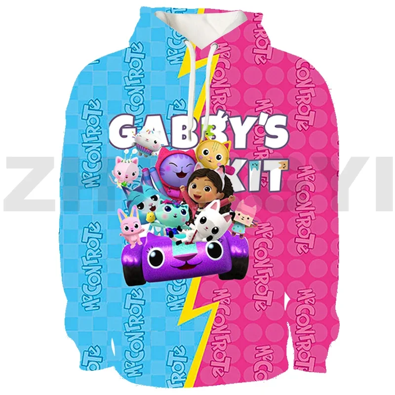 Harajuku Gabby's Doll House Pullovers Casual Hoodies Anime Sudaderas 3D Gabbys Dollhouse High Street Sweatshirts Women Clothing