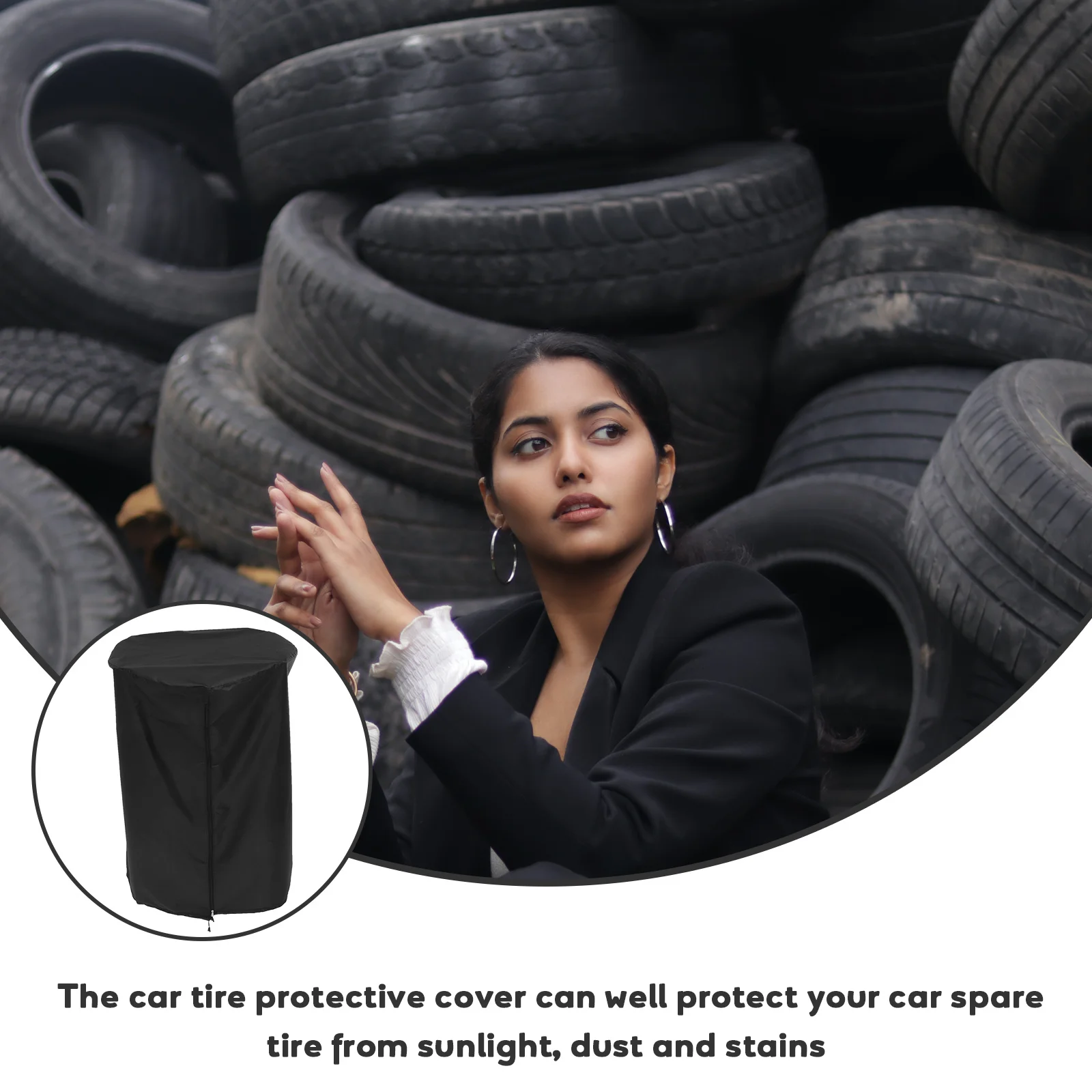 

Waterproof Auto Tire Wheel Cover Universal Rain Protection for Car Tires Lightweight Easy Carry Tire Storage Bag