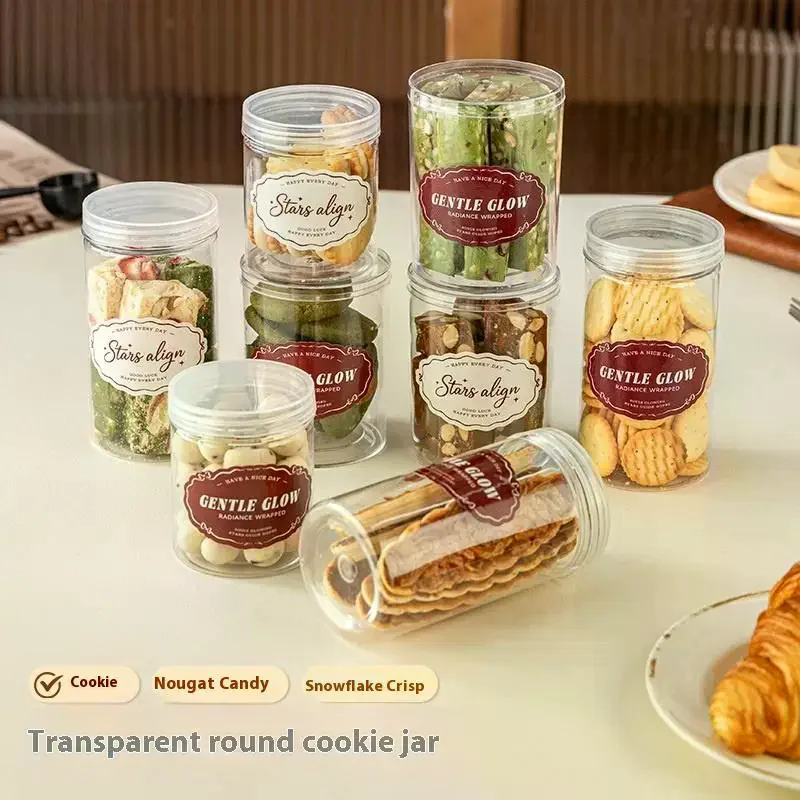 Frasco de plástico vacío, tarros de almacenamiento de alimentos de boca ancha transparente para dulces, galletas, envases cosméticos, bote de muestra de crema facial