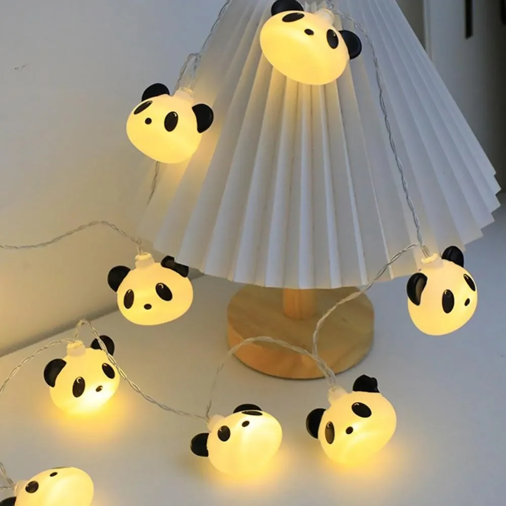 10/20LED Cartoon Panda Light String Kids Christmas Garden Party Fairy Light camera da letto atmosfera luce per la fotografia regali Decor