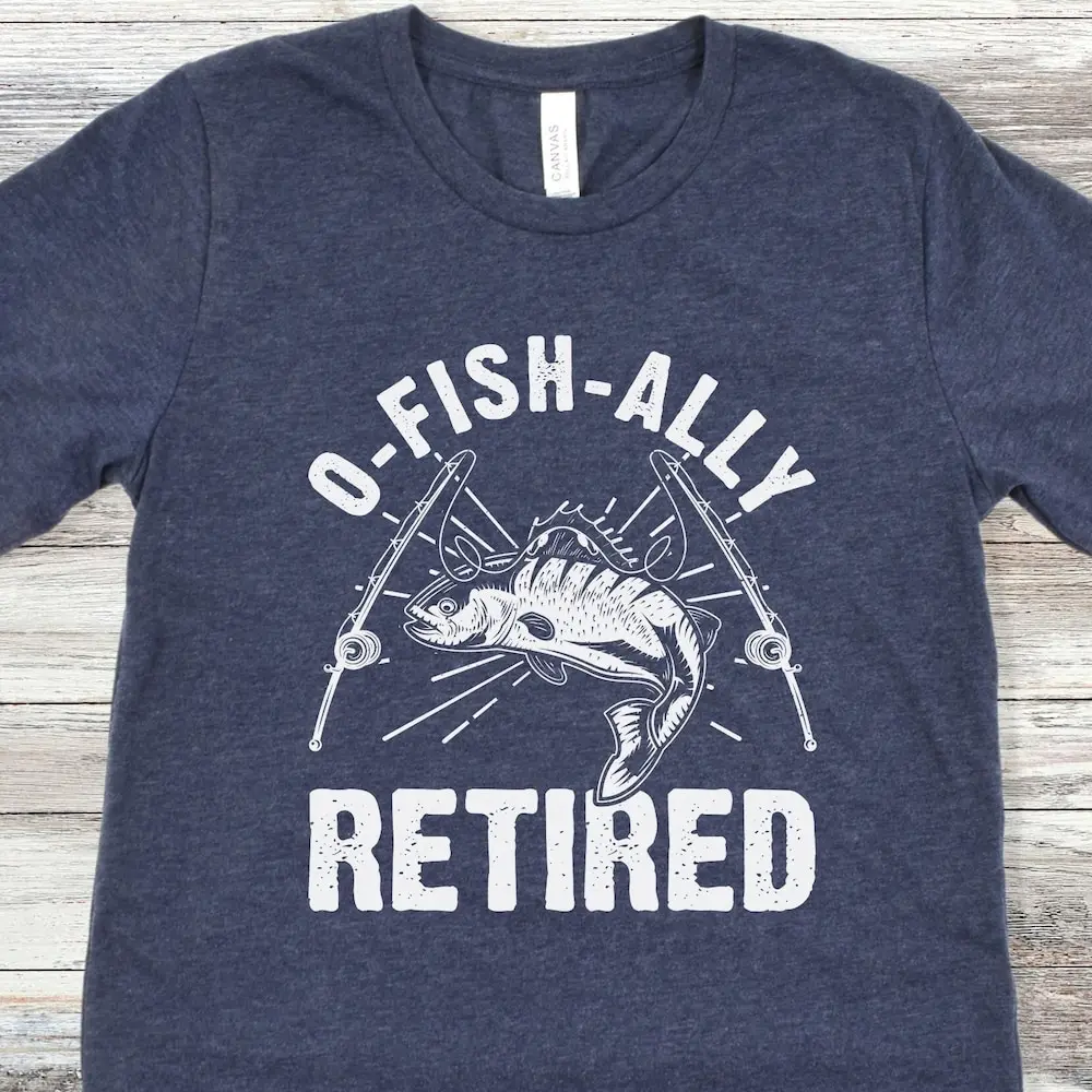 Retirement T Shirt Officially Retired Gone Fishing Plan Fish And Reel For Dad Grandpa