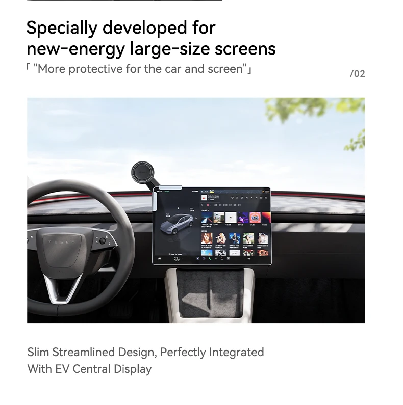YZ für Tesla Model Y/YL Juniper 3 Highland Bildschirm Handyhalterung 15W Kabelloses Ladegerät Magnetische Halterung für Alle Handyzubehörteile – Detail 5
