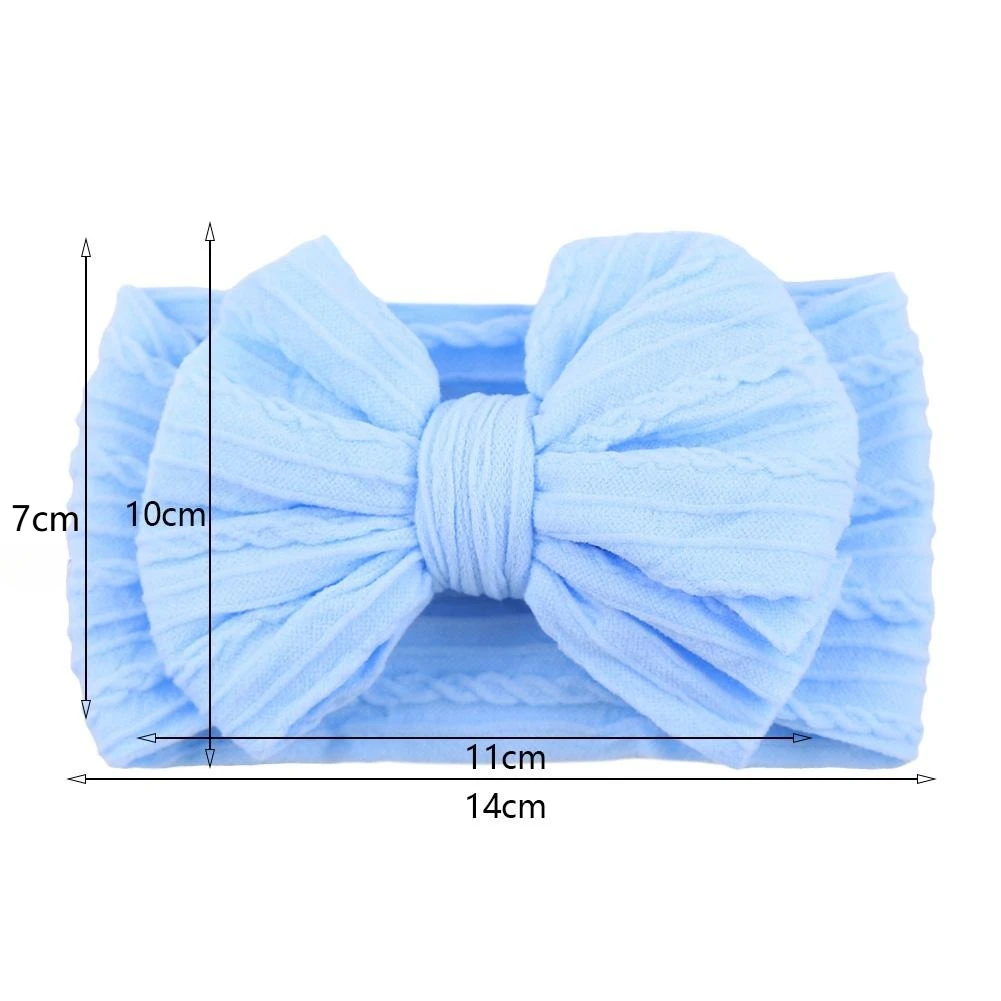 Solid Cable Bow Baby Headband for Child Nylon Layers Headwear Kids Elastic Turban Headwraps Newborn Boys Girls Hair Accessories