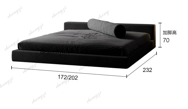 Heavy Black Double Bed Couples Style Australia Metal Floating Double Bed Modern Wooden Frame Cama Matrimonial Furniture Home