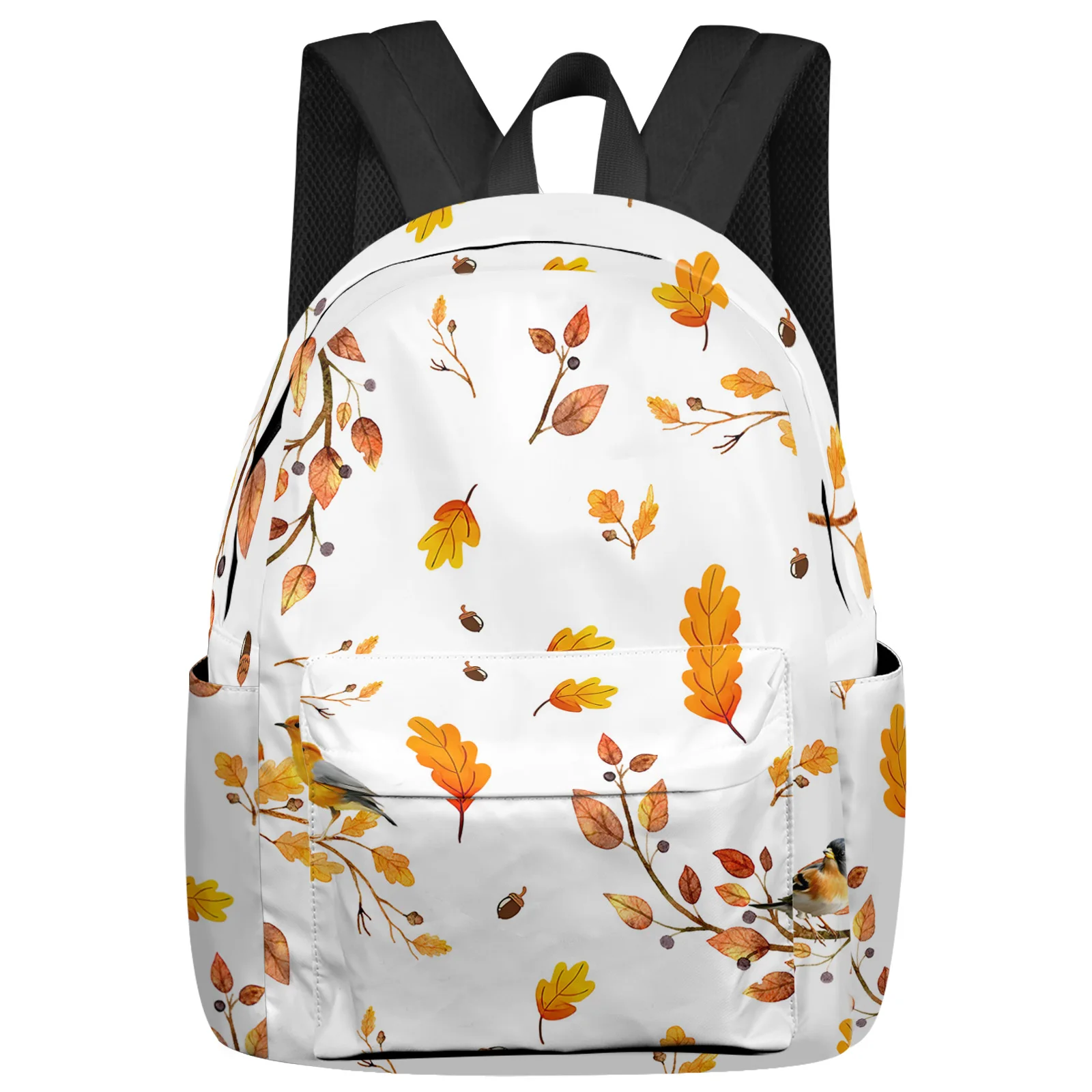 

Autumn Leaf Sparrow Tit Student School Bags Laptop Custom Backpack For Men Women Female Travel Mochila