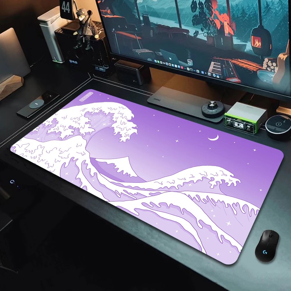 Purple Great Wave Off 900x400mm Mouse Pad Computer Laptop Anime Keyboard Mouse Mat XXL Large Gaming Mousepad Keyboard Desk Mat