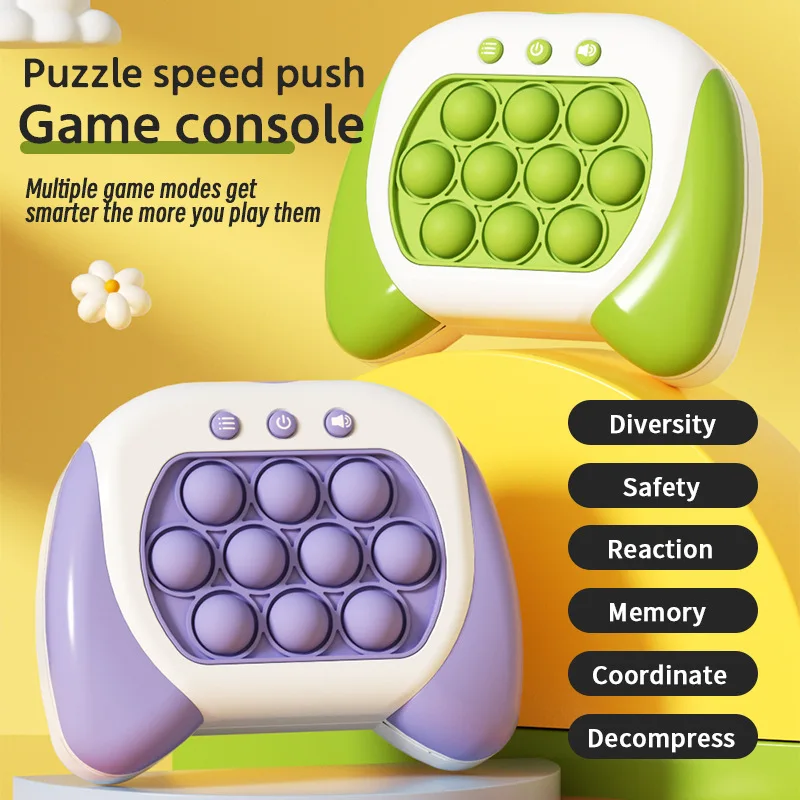 Pop Sensory Game Machine Toy Quick Press Bubble Fidget Toys Anxiety Reliever Push Game Toys for Kids Adults Gift