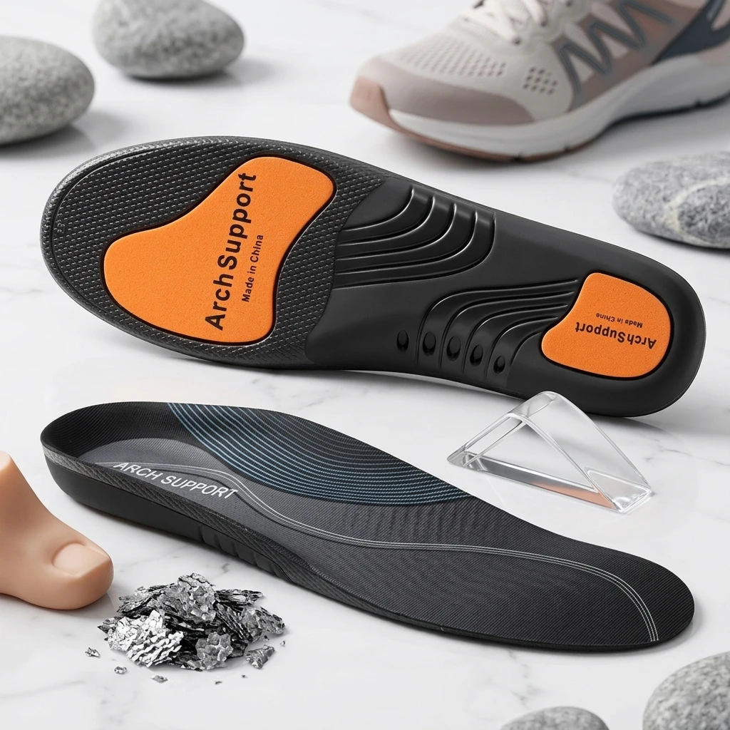 1 Pair Orthotic Shoe Inserts Breathable Graphene Arch Support Insoles for Flat Feet Relief Men Women Work Boots Walking