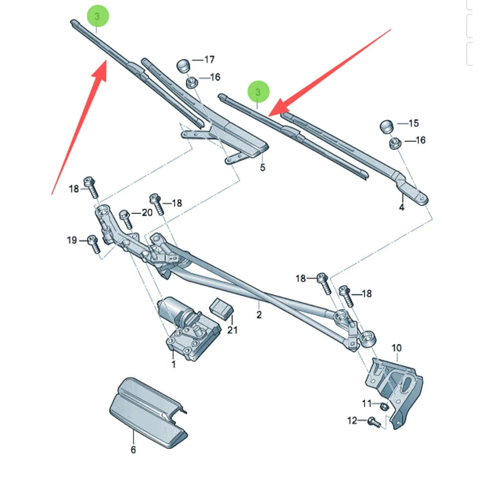 

4L1998002 2Pcs Windshield Wiper Blade For Audi Q7 2007-2009 2010-2015