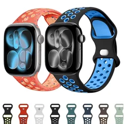 Silicone Strap for Apple Watch Ultra 3 2 1 49mm 11 10 42mm 46mm 9 8 7 45mm  41mm Bracelet Replacement for 6 5 4 SE3 Accessories