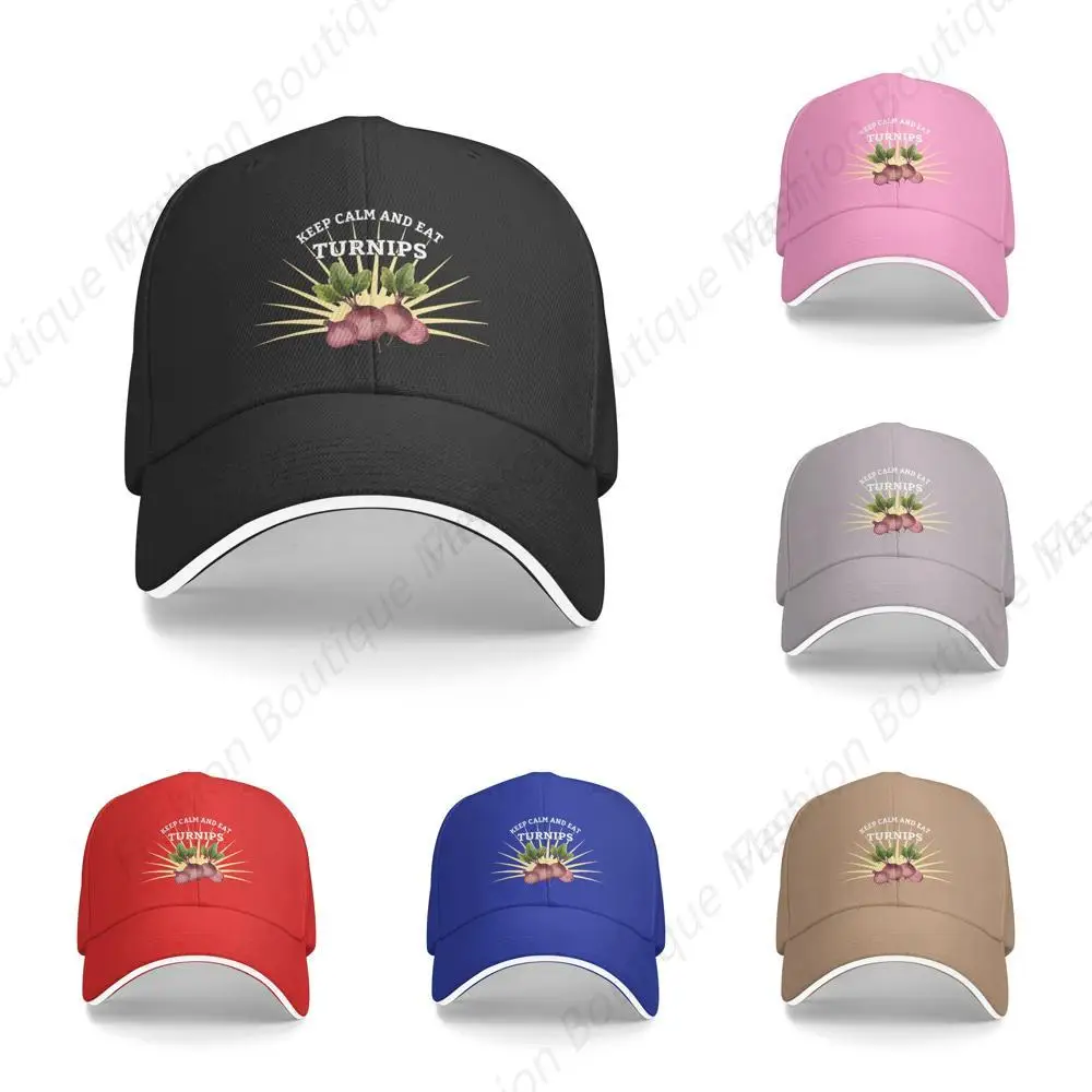 

Hot-Selling Funny Keep Calm And Eat Turnips Print Caps Sandwich Peaked Caps Trucker Hat Unisex Outdoor Sport Travel Sun Visor