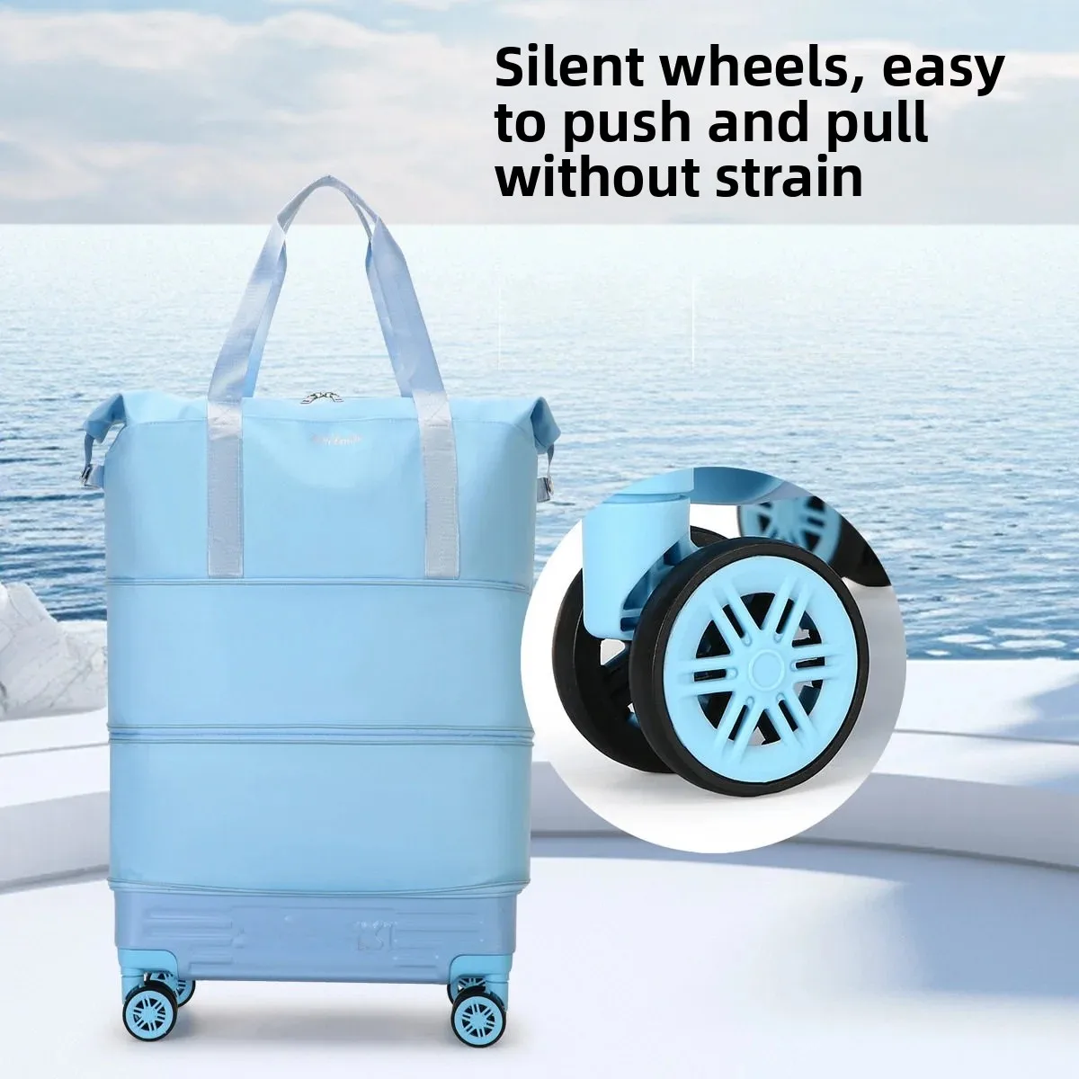 Large Capacity Women's Luggage Bag with Pull Rod Travel Bag Handheld Universal Wheel Suitcase Maternity Bag Storage Organizer