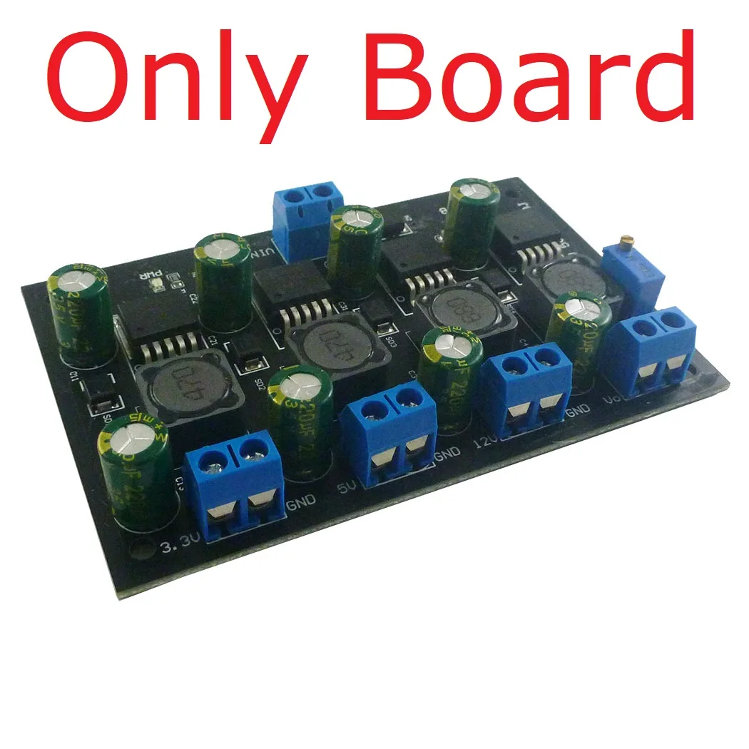 3A 4Ch DIN Rail Case Multiple Step-Down Buck Power Supply Module 3.3V 5V 12V Adjustable Output