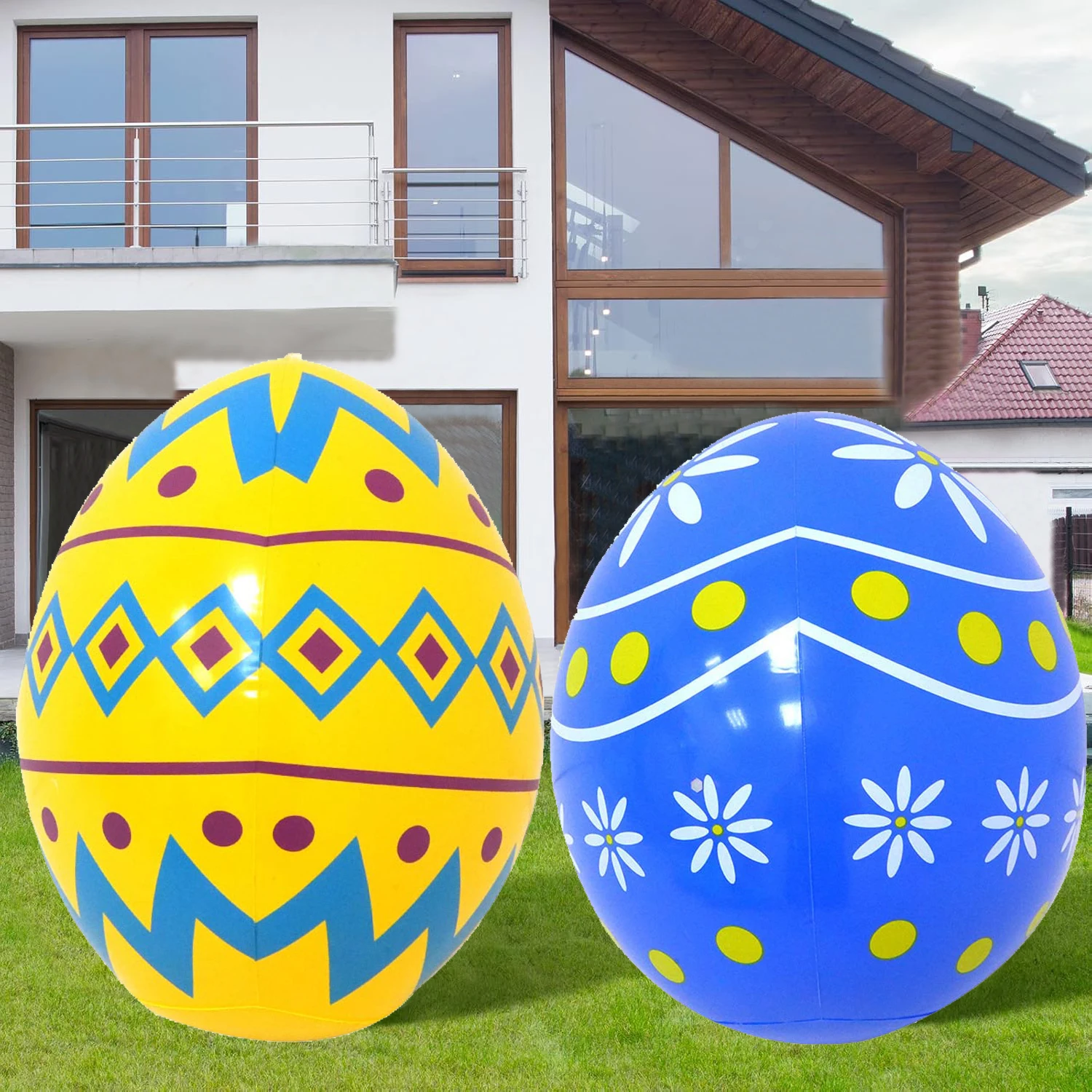 Inflatable Easter Egg Balloon Indoor Outdoor Decorations Large Easter Egg Balloons Holiday Party Lawn Garden Easter Party Decor