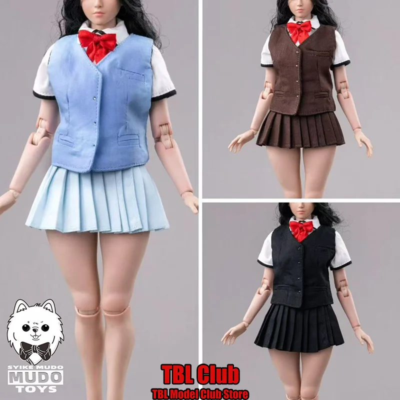 

CTC-011 1/6 Scale Female Clothes JK Student Outfit Sets Vest Shirt Skirt Uniform For 12-inch Action Figure Soldier Scene Props