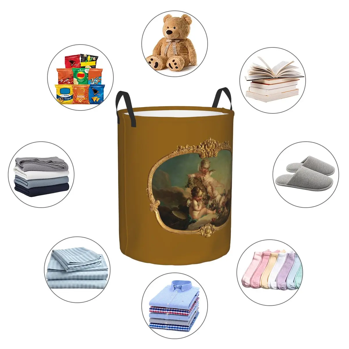 Custom Allegory Of Autumn Laundry Basket Collapsible Boucher Rococo Renaissance Toy Clothes Hamper Storage Bin for Kids Nursery