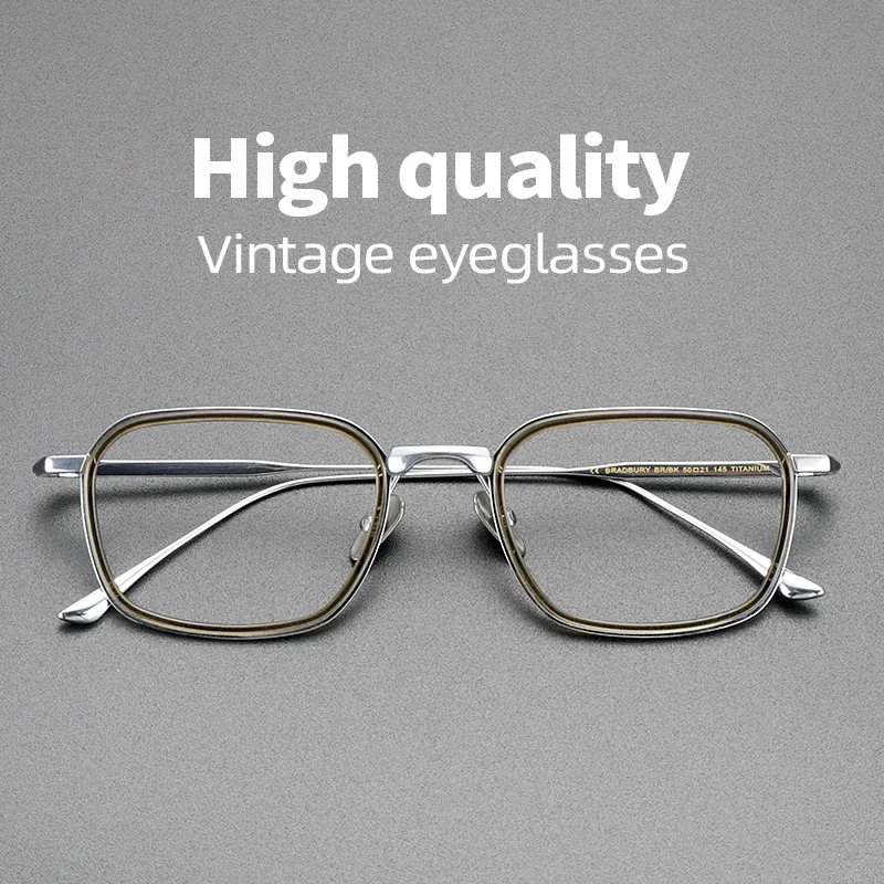 High Quality Titanium glasses frame men vintage square optical eyewear Myopia reading women prescription clear eyeglasses