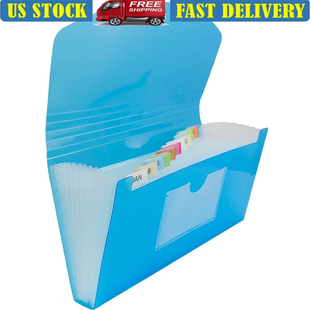 

13-карманный расширяющийся органайзер для файлов, 2 упаковки, держатель для документов-гармошки с слотом для визитных карточек, чековые квитанции, хранение наличных