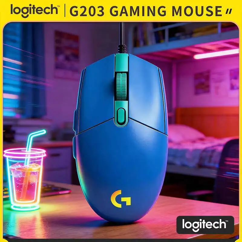

Игровая мышь Logitech G203, проводная, эргономичная, сенсор 8000 DPI, RGB Sync, 6 программируемых кнопок, гарантия 2 года