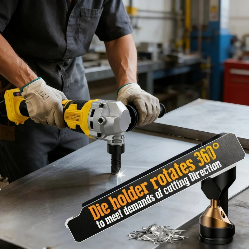 For Dewalt 20V Battery Pin Cordless Metal Nibbler 30000RPM Brushless Metal Cutter 3 Variable Speed Electric Nibbler