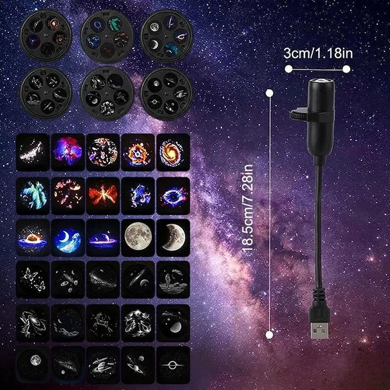 4/5/6Pcs Star Projector Night Light USB Plug In 360° Rotating Starry Sky Projection Lamp For Kids Bedroom Party Gift Room Decor